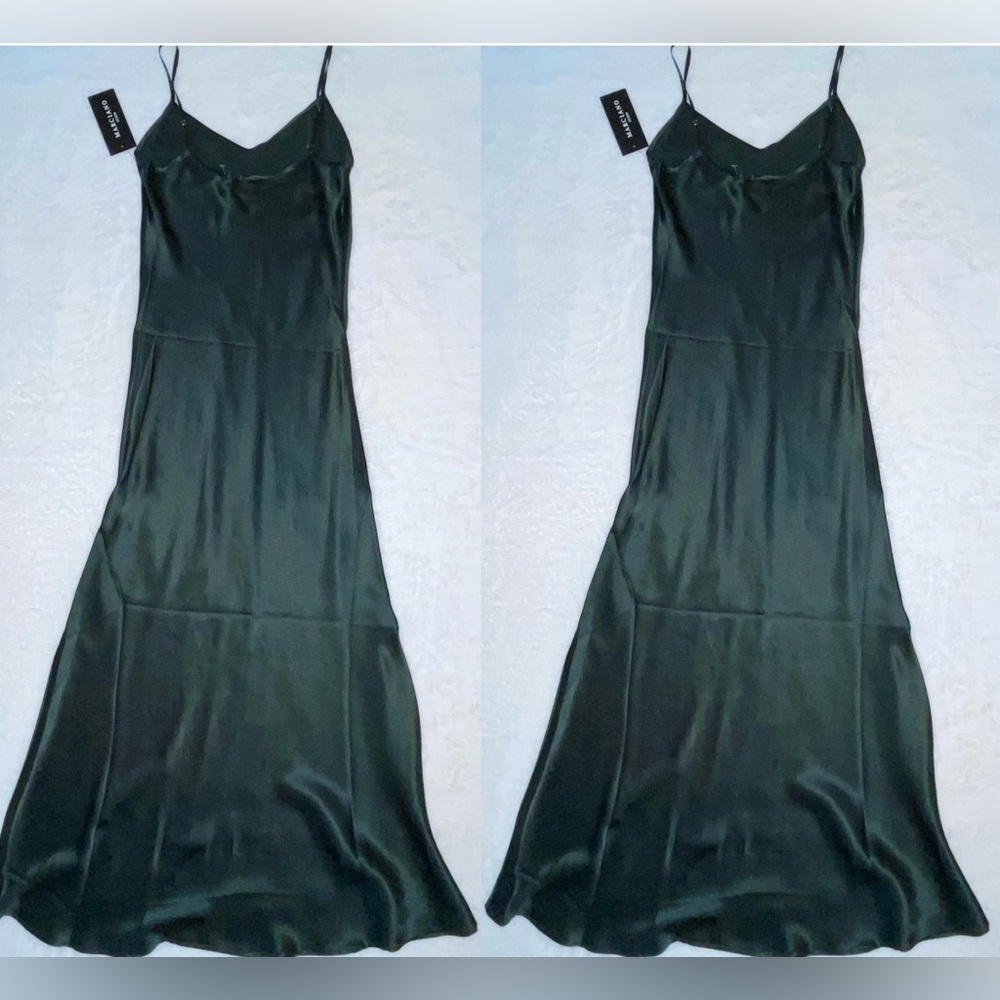 NWT Guess Marciano XS Dani Slip Dress Chenille Green Silky Adjustable Straps​